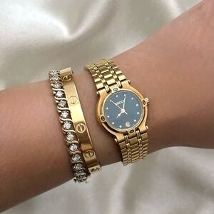 AUTHENTIC VINTAGE GUCCI GOLD WATCH - CZ DIAMOND DIAL